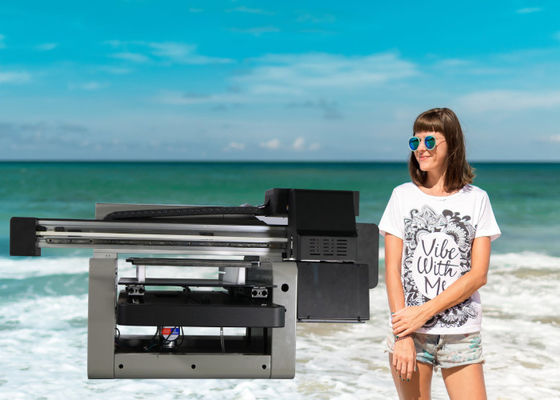 ZKMC CMYKW USB เสื้อยืดดิจิตอล Uv A3 Flatbed Printer