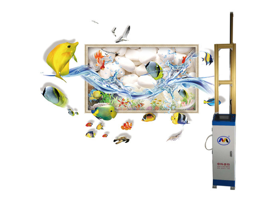 เครื่องพิมพ์ผนังแนวตั้ง Zkmc 3d การติดตามพื้นผิวอัตโนมัติ 5 เมตรราง 2880dpi