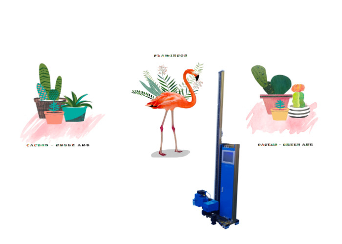 Cmykw เครื่องพิมพ์อิงค์เจ็ทผนังอัตโนมัติ 5 สีรางเอฟเฟกต์ 3d แบบพับได้ Smart 2 หัวพิมพ์